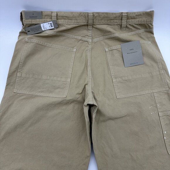Hudson Luca Wide Leg Carpenter Size 42 Beige Paint Splatter Baggy Work Jeans NWT - Picture 14 of 16
